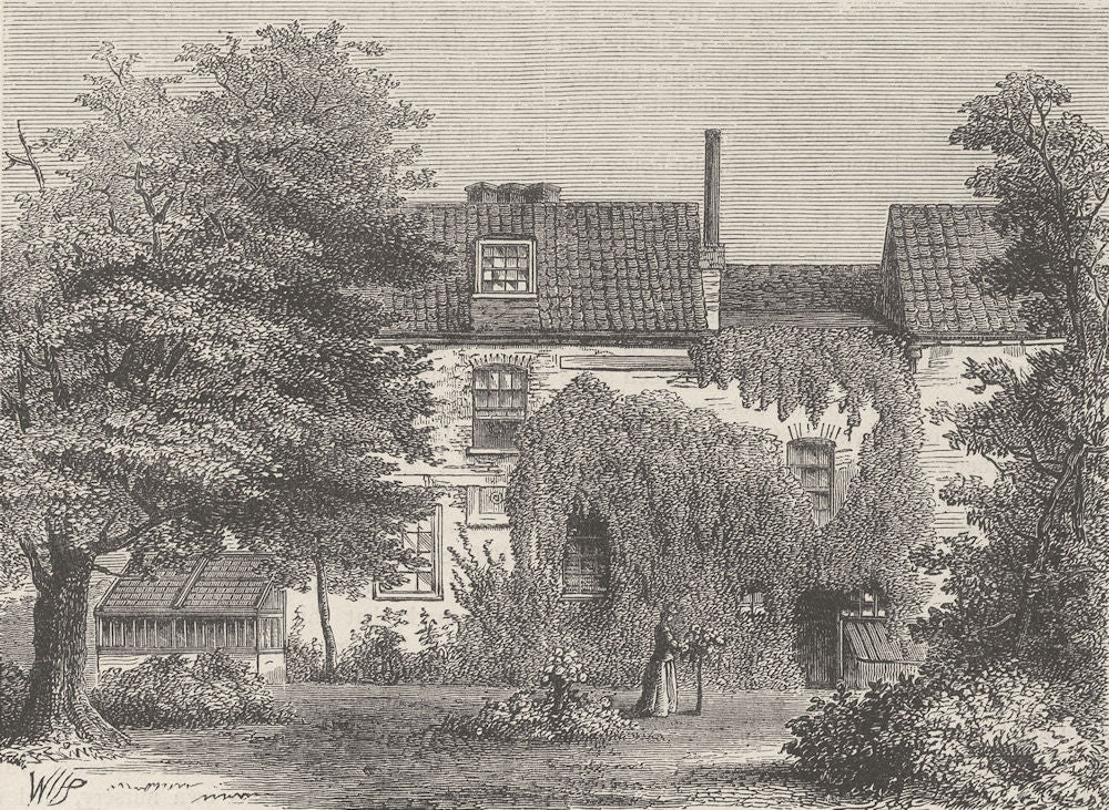 FULHAM. Nell Gwynne's House. London c1880 old antique vintage print picture